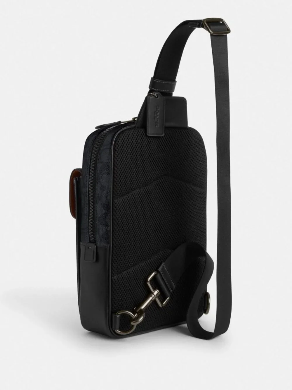NWT Coach CX880 Track Pack Signature Canvas Charcoal Black
